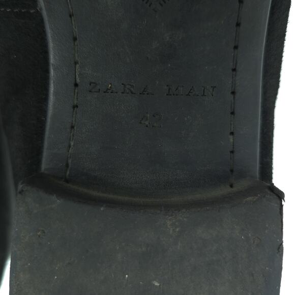 Vintage Men Black Nubuck Suede Kiltie Buckle Pebble Leather Trim Dress Loafer 42 - Picture 11 of 12